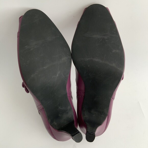 JL Studio Peep Toe Mary Jane Heels Maroon 7.5 - Picture 10 of 12